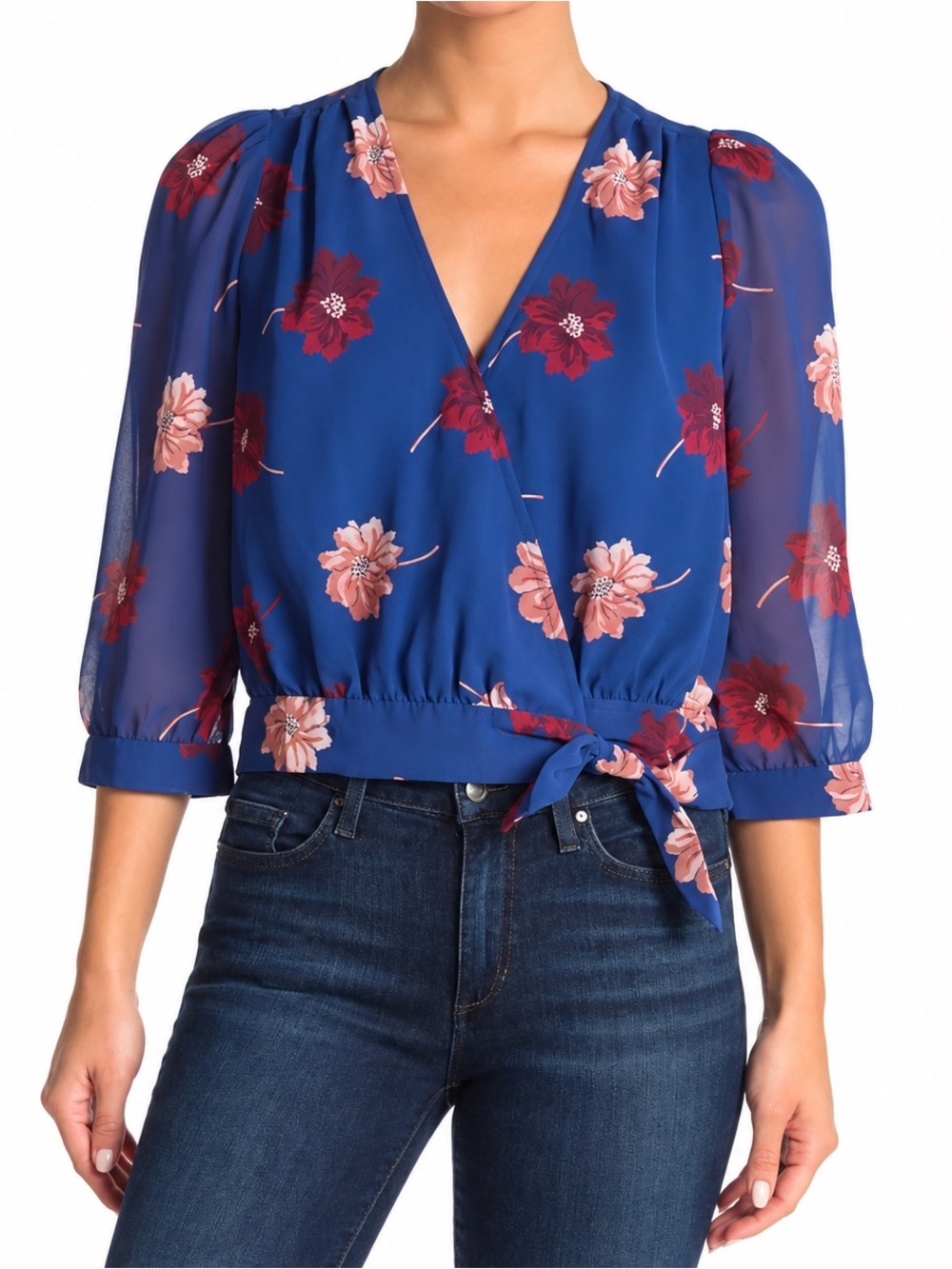 Madewell Effie Floral Woven Wrap Top
